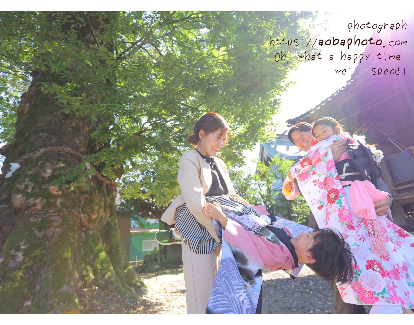 越前市の上総社での七五三の出張家族写真