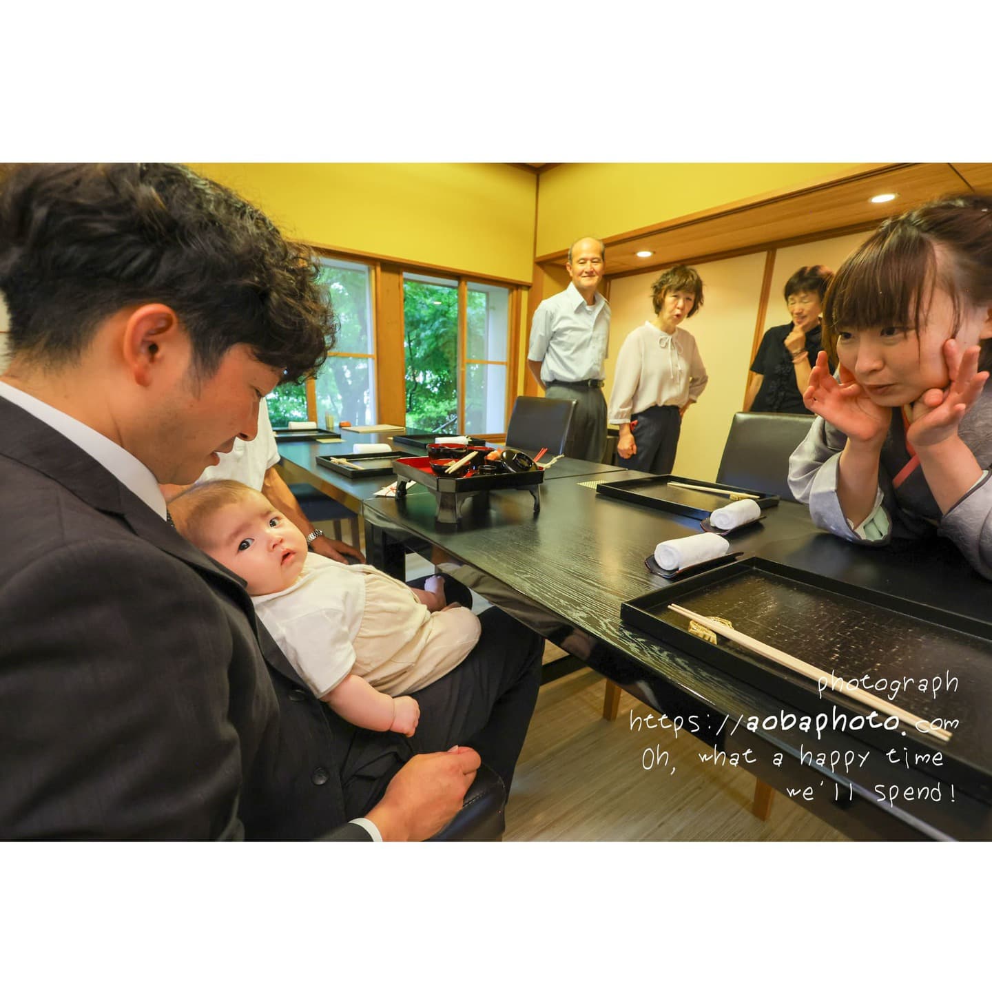 日本料理しくらでお食い初めの写真