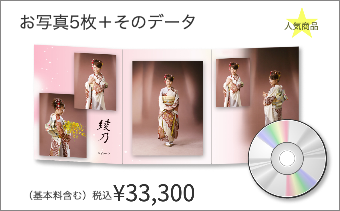 スタジオ撮影の写真台紙のお値段です