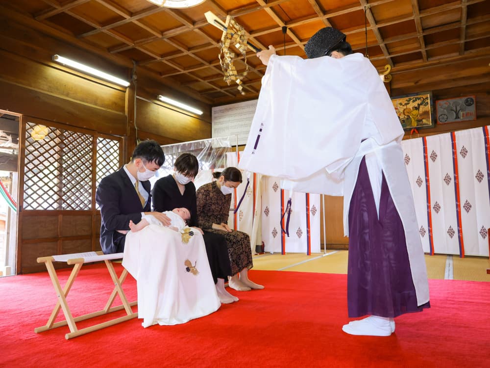 上総社でのお宮参りのご祈祷の写真